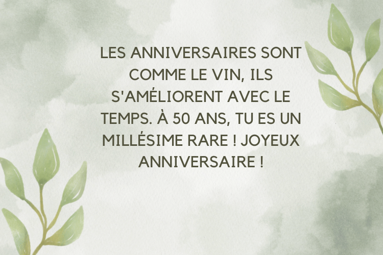 Souhaits anniversaire drôles pour une femme de 50 ans