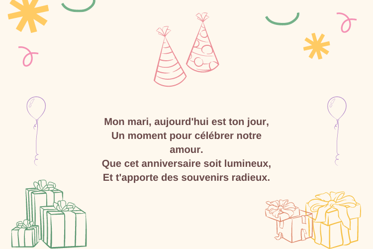 Anniversaire poésie pour mari