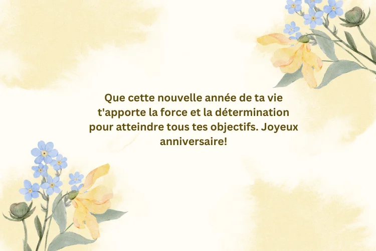 Souhaits anniversaire de motivation pour femme