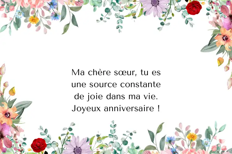 message d'anniversaire sympa pour soeur