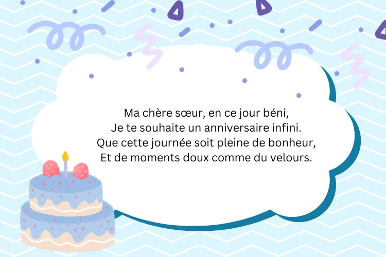 Anniversaire Poésie pour soeur