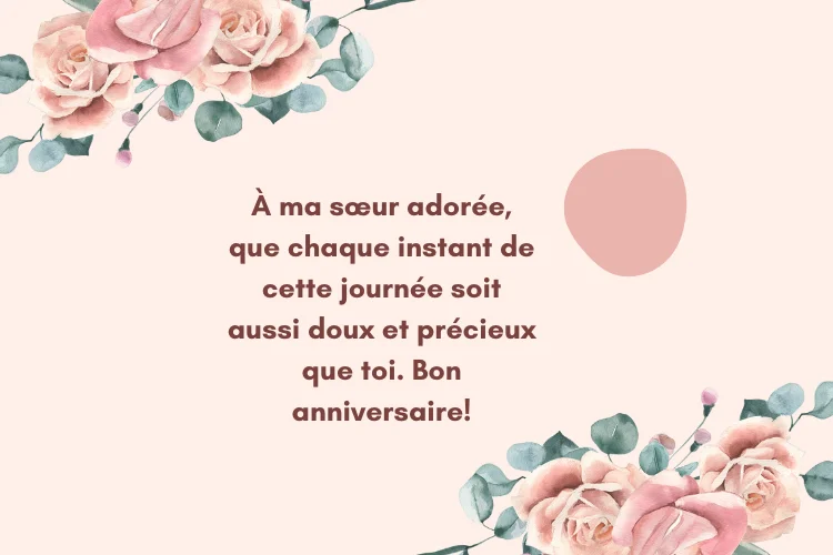 Souhaits anniversaire pour soeur