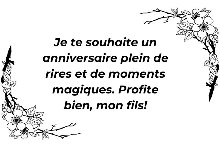 Souhaits d'anniversaire en français pour fils