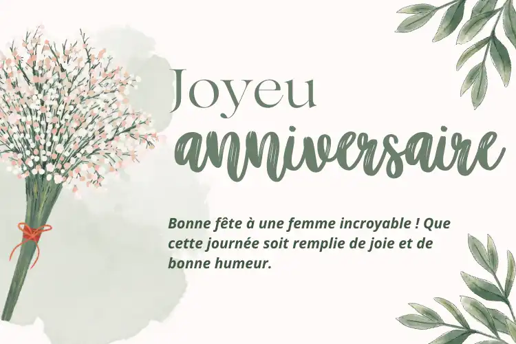 message d'anniversaire sympa pour femme