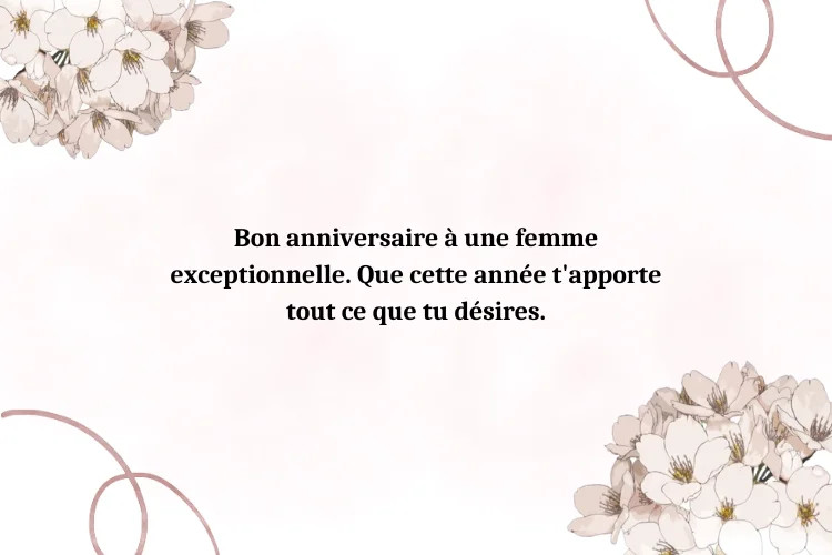 Souhaits d'anniversaire en français pour femme