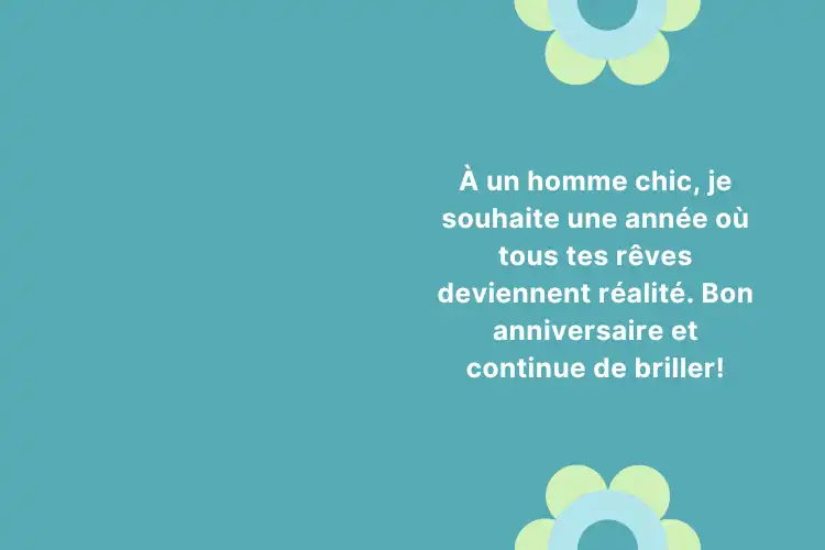 Souhaits anniversaire de motivation pour homme chic