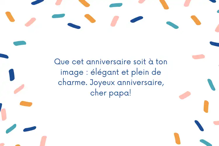 Souhaits anniversaire pour père chic