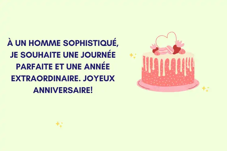 Souhaits anniversaire pour homme chic